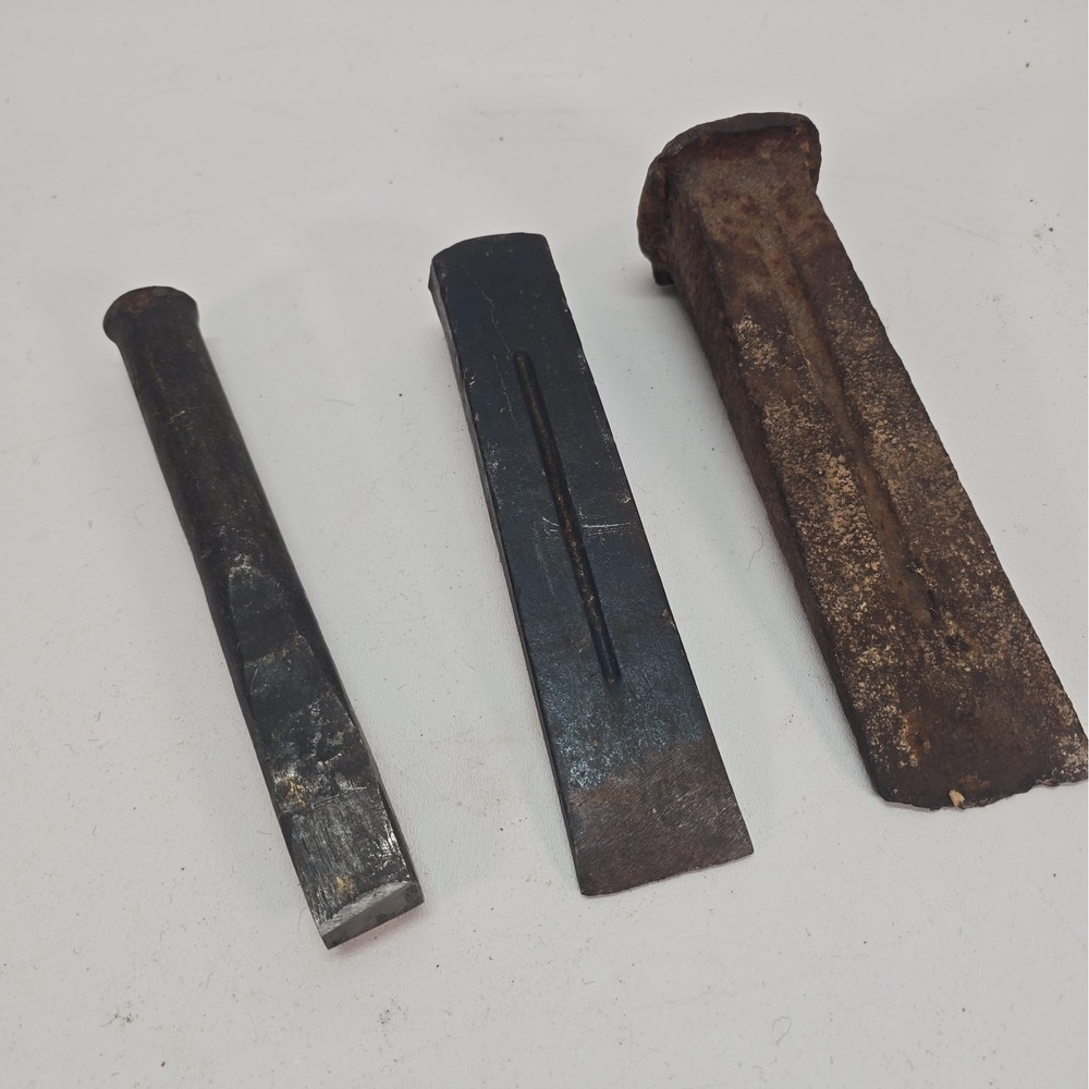 Vintage Wood Splitting Chopping Wedges Lot Of 3 Cast Steel 6lb 5lb 3lb